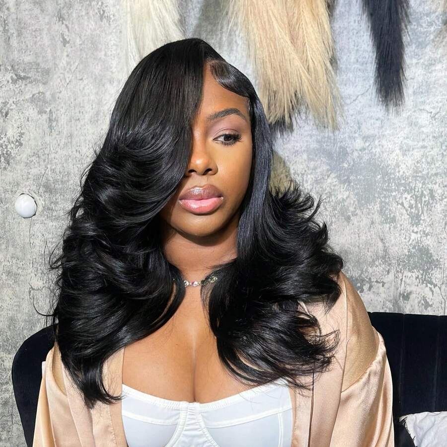 Body Wave Bob Wig Human Hair 13x4 Hd Lace Frontal Wigs Wave Bob Wigs Human Hair For Women 200% Density Glueless Wigs Natural Black Color - Natural Black - 查看 1
