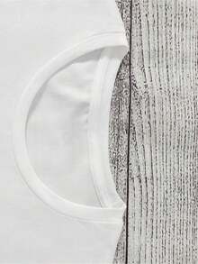 Women's T-Shirts - Cute Cartoon Graphic Print With Polka Dot Ribbon And "Ouch!" Speech Bubble, Y2K Style Streetwear Tops, White Casual Short Sleeve Shirt - 白色 - 查看 3