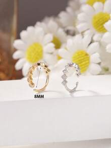 4 件/套 20 克镀金全 CZ 鼻环 - 精致密镶鼻环，男女皆宜，防过敏螺旋鼻环，闪亮简约设计