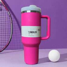 STANLEYSINCE 1913 40 OZStainless Steel Tumbler Double Wall Vacuum Insulated Portable Drinking Cup Travel Lced Coffee Mug  Summer Drinkware With Handle And Straw, Perfect ForTravel, Home, Office, Gift, Lce Drinks And Hot Drinks - Màu Hồng Tươi - Xem 5