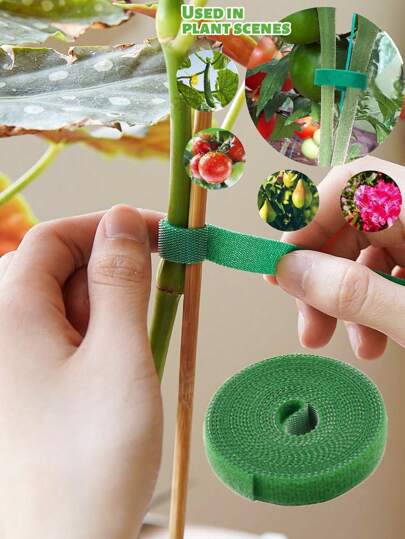 Pflanzenbinder aus Nylon, Pflanzenfixierungsband, Haushaltsgarten Pflanzenfixierungsband mit selbstklebender Haken-und-Schlaufe-Verschluss, Bambus- und Rattanumwicklungshalterungen