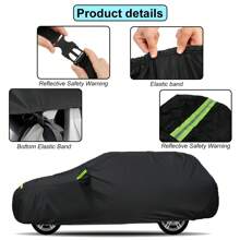 Cubierta para coche de 190T, diseño con cremallera negra, cubre universal para SUV que bloquea los rayos UV, para todo tipo de clima