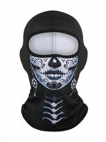 Fabulous Be Xtreme Stylish Skull & Scarecrow Print Balaclava Mask, Breathable Moisture-Wicking Sun Protection Face Cover For Outdoor Sports, Fun Party, Cycling