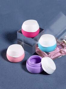 硅胶旅行面霜罐，便携式可重复灌装面霜瓶，带盖，小型乳液盒，可重复使用的化妆品容器，旅行必备 - 彩色 - 查看 2