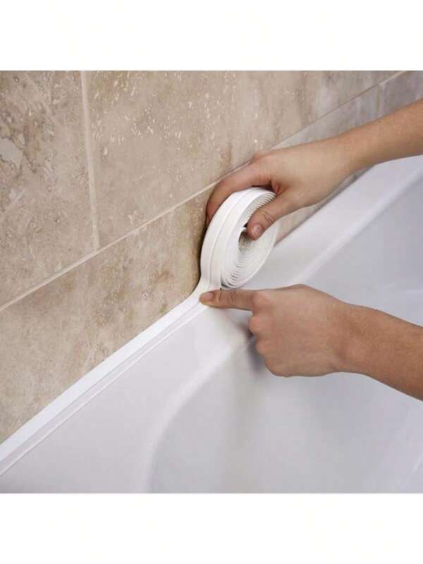 Caulk Tape - Waterproof Self-Adhesive Caulking Tape 1.5" X 10.5Ft For Toilet Sealer, Around Toilet Base, Kitchen, Bathroom, Sink, Shower, Bathtub Edge Protector, PVC Caulk Strip