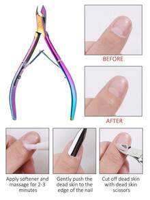 8/6/5/4/3/2/1 件套不锈钢修甲套装，包含指甲钳、指甲剪、指甲护理工具、角质去除器、指甲推，适用于修甲和足疗 - 彩色 - 查看 4