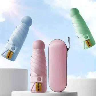 女士平价五折防晒遮阳伞防紫外线晴雨两用口袋雨伞便携式遮阳伞