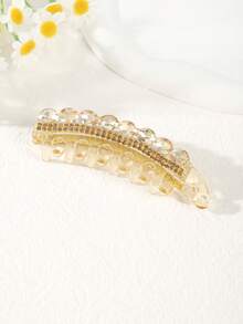 1个超大水钻香蕉形发夹，优雅竖款马尾辫发夹，闪亮宫廷风发饰，日常佩戴，爪夹，发卡，发夹，头饰，女士发饰 - 彩色 - 查看 9