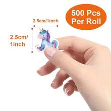 500pcs/Roll Unicorn Pattern Stickers, Reward Stickers, Gift Decorative Labels,School Supplies,Back To School - Multicolor - View 2