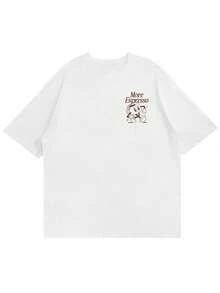 Herren süßes T-Shirt mit Buchstaben-Muster, geeignet für den Sommer, modisch führend