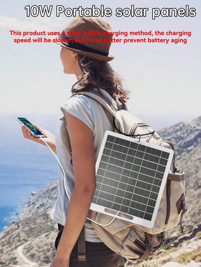 1pc 2W/3W/6W/8W/10W Portable Solar Panel, Outdoor Camping Emergency Clean Energy Photovoltaic Module