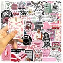 50张/套浪漫书籍贴纸，适合成人和女性，可用于平板电脑、电子阅读器、笔记本电脑、杂志、剪贴簿，也是学习用品和返校季的理想之选。 - 彩色 - 查看 4