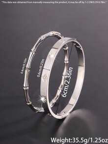 Camhanno 两件简约时尚、优雅迷人的不锈钢竹节锆石手链，不同形状和款式组合，为您的美丽加分，适合日常佩戴，送给爱人/闺蜜。 - 金黃色 - 查看 9