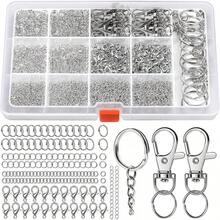 Summer Must-Have,2025 Best SellerLEOBRO Jump Rings, 968pcs Keychain Making Kit, Jewelry Making Supplies, Jump Rings For Jewelry, Charms, Keychain Clips And Keyrings For Key Chains, - 銀色 - 查看 1