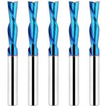 EANOSIC Upcut Spiral Router Bits 1\/4 Inch Shank, 1\/4 Inch Cutting Diameter Solid Carbide With Nano Blue Coating CNC Router Bits End Mill For Wood Cut, Carving, Edge Trimming - GIẢM XUỐNG - Xem 1