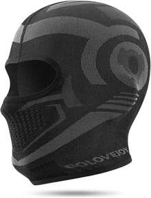 Balaclava Ski Hat Windproof Dustproof Winter Warm Face Mask For Skiing Snowboarding Motorcycle Men Women - 黑色短款 - 查看 3