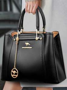 Túi xách nữ cao cấp, túi đeo chéo vai 3 lớp bằng da mềm thiết kế sang trọng, túi mua sắm cỡ lớn dành cho nữ. - màu đen - Xem 2