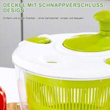 5L Salatschleuder Salad Spinner Mit Deckel Salatschleudern Salatschüssel Gemüsetrockner Zum Waschen und Trocknen von Salaten Gemüse und Obst