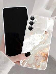 3 Stück Marmoroptik bemalte minimalistische stoßfeste Handyhülle kompatibel mit iPhone, kompatibel mit Galaxy, kompatibel mit Redmi, internationale Version, nicht die Inlandsversion - Verschiedenfarbig - Übersicht 4