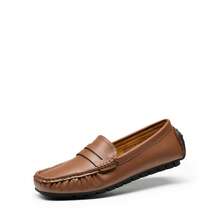 Women's Dressy Casual Slip-On Penny Loafers For Business And Office Wear Comfortable Arch Support Faux Leather Driving Loafer Shoes - 咖啡棕 - 查看 7