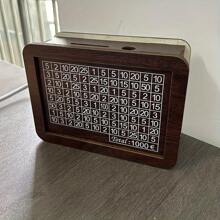 1 Cofrinho criativo faça você mesmo, pode ser montado por você mesmo, enfeite de decoração para casa, presente de quebra-cabeça infantil, plano digital reutilizável, cofrinho de madeira, enfeite de mesa, caixa de armazenamento de trocos, suprimentos para economias de fim de ano