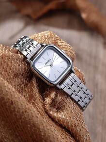 1pc Damesmode Casual Veelzijdig Vierkant Staafvormig Quartz Horloge, Geschikt Voor Dagelijks Gebruik