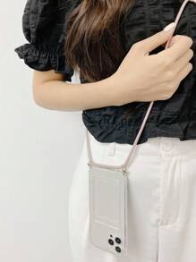 Keychain,Lanyard 1pc Minimalist Transparent Phone Case With Detachable Lanyard Strap, Compatible With Apple Phone, Women Protective Soft Cover With Hanging Rope