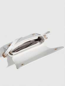 1 件勃艮第简约纯色女士单肩包、翻盖单肩包、法棍包、手提包、腋下包、方包、PU 皮革纹理包、漆皮鳄鱼纹 PU 时尚多功能优雅性感适合手提、单肩、工作、商务、通勤、户外、旅行、包包尺寸：27 * 15 * 6 厘米