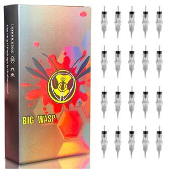 Agujas de tatuaje transparentes BIGWASP, permiten la observación del flujo de tinta, agujas de tatuaje, agujas de taza de tinta, diseño único, mejor coincidencia para artistas de tatuajes, agujas de tatuaje simples, suministros de tatuaje, opción ideal, accesorios de tatuaje simples, compatibles con múltiples máquinas