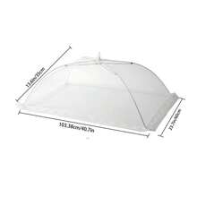 1pc White Insect And Mosquito-Proof Folding Cover, Vegetable Cover Can Be Disassembled And Washed Mesh Food Cover, Dining Table Cover Insect-Proof Cover For Camping Or Restaurant