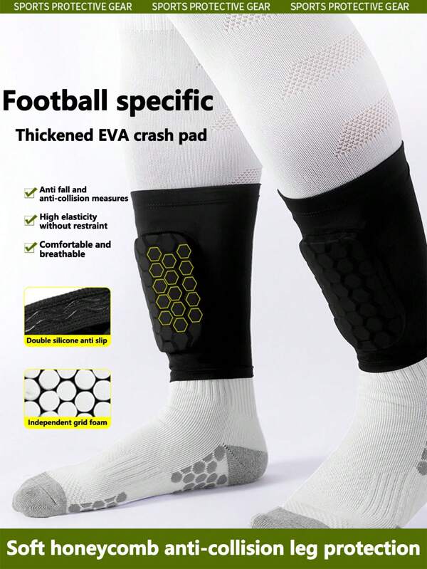 1pc/1pair, Sports Leg Protection Cover Summer Honeycomb Anti-Collision And Anti-Collision Calf Protection Football Specific Calf Protection Cover