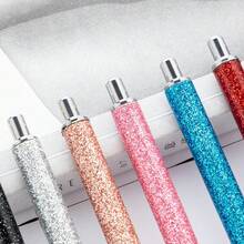 Push Button Gold Powder Ball Point Pen, Metallic Ballpoint Pen For Office & Student, Gift Stationery - Multicolor - View 2