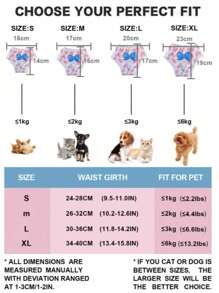 1件装可爱心形蝴蝶结印花宠物生理裤，中小型猫狗防骚扰裤
