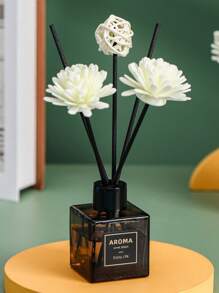 1pc 50ml Plant Flower Fragrance Series Small Square Bottle Fireless Aromatherapy Essential Oil Bedroom Living Room Fragrance Incense Ornaments Home Air Freshener