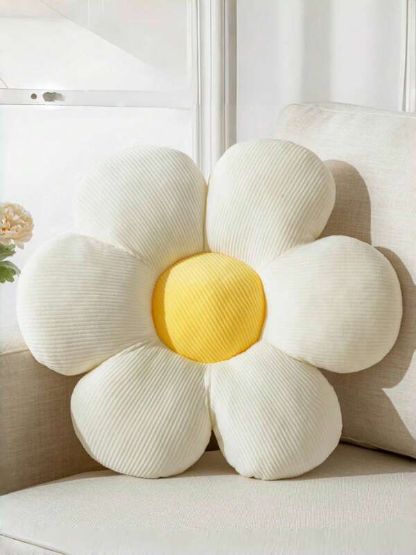 Flower Shaped Throw Pillow, 6-Petals Floral Design Soft & Comfortable Decorative Cushion, Suitable For Home Decor And Outdoor Travel In Spring/Summer