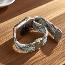 Elegant Braided Nylon Watch Band With Magnetic Buckle For Apple Watch Series 10 46mm 42mm 9 8 7 45mm 41mm Se 6 5 4 44mm 40mm Band 3 42mm 38mm Strap - S10-42 41 40 38mm - View 6