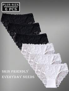 Quần lót ren hoa cỡ lớn 6 chiếc dành cho nữ - Nhiều màu - Xem 3
