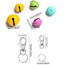 10/20/30pcs Metal Small Bells Hanging Hooks, DIY Dog Pet Collar Bells, Keychain Accessories Colorful Bells, Christmas Ornament Bells, Hardware DIY Craft Material Accessories. Handmade Painted, Color Variations May Occur