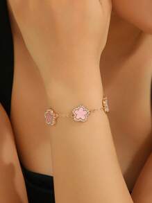 1 Stück modisches Armband mit Kleeblatt-Diamanten für Frauen (ohne Geschenkbox)