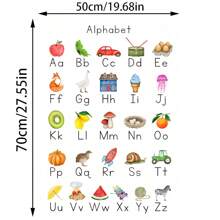 1 件可爱卡通字母艺术海报，现代米白色教育艺术帆布画，防水帆布墙艺术，艺术墙画可作为礼物，可作为客厅、卧室、浴室、办公室、走廊、厨房装饰、房间装饰、家居装饰的装饰品（可选框架）