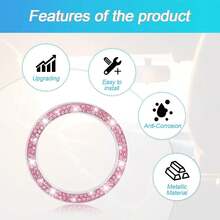 Car Bling Engine Start Ring Decals, 2 Pack Car Push Start Button Cover/Sticker, Ignition Knob Bling Ring, Sparkling Car Interior Accessories Women (Pink1)2025 - Màu tím - Xem 10