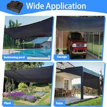 Malla multifuncional para nieve de alta densidad y transpirable con rayas de colores, protección UV de alta densidad, a prueba de nieve, anticongelante, adecuada para terrazas, picnics, cocheras, jardines, balcones, pabellones de pasillos, playas, patios y techos, fácil de instalar, esquinas reforzadas, bordes duraderos y resistentes. - Negro - Ver 7