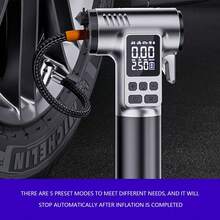Multipurpose Air Pump Built-In Powerful Motor With 5 Inflation Modes 3 Lighting Modes Window Breaker Seat Belt Cutter The Best Gift For Men - Black - View 4