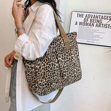 (2210)Fashion Leopard Print Women's Crossbody Bag,Multi-Pocket Design,Zipper Opening - 卡其色 - 查看 2