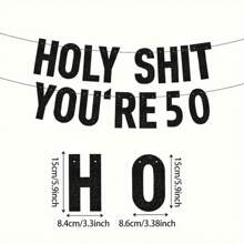 مجموعة واحدة من لافتات "Holy You're 18/21/30/40/50/60/70/80" اللامعة باللون الأسود، زينة حفلات عيد ميلاد سعيد لعمر 18/21/30/35/40/45/50/55/60/65/70/75/80/85/90 عامًا