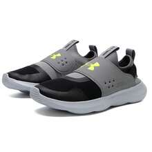 Under Armour Tênis de corrida masculino, leve, respirável e com amortecimento, para corrida em asfalto, cinza e preto, com fechamento em , sem cadarço, ideal para caminhadas, treinos na academia e uso casual. RUNPLA - Cinza/Preto - Ver 7