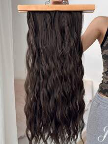 Clip In Hair Extensions Brown Color 16 CLips 24 Inch Long Water Wave Hair Extension For Girl Women Full Head Synthetic Hair Extensions Hairpieces - Brown - View 4
