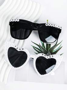 2 chiếc kính thời trang hình trái tim cho cặp đôi mới cưới - Cặp đen trắng, Đồ dùng tiệc cưới, Quà tặng cô dâu, Đạo cụ chụp ảnh cặp đôi lãng mạn, Thiết kế văn bản trang trí, Trang trí đám cưới - phong cách khác nhau - Xem 18