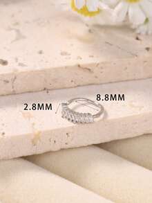 1 件 8 毫米镀金全 CZ 鼻环 - 20G 精致密镶鼻环，男女皆宜，防过敏螺旋鼻饰，闪亮简约鼻环 - HNR-39 - 查看 4