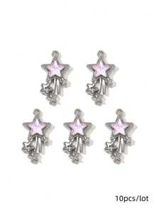 10/20 件随机粉色 Y2K 蝴蝶和月亮形吊坠、耳环、项链 DIY 珠宝